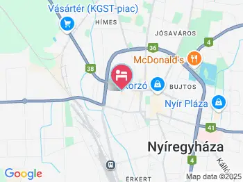 Senator Panzió Nyíregyháza a térképen