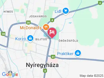 Sziklakert Panzió Nyíregyháza a térképen