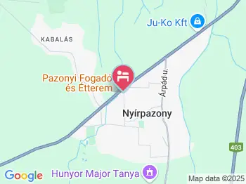 Pazonyi Fogadó és Étterem Nyírpazony a térképen