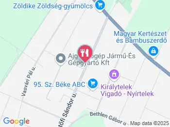 Zöld Ász Presszó Nyírtelek a térképen