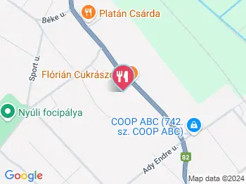 Flórián Cukrászda Nyúl a térképen