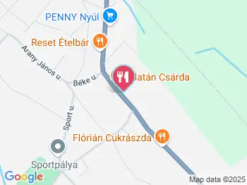 Platán Csárda Nyúl a térképen