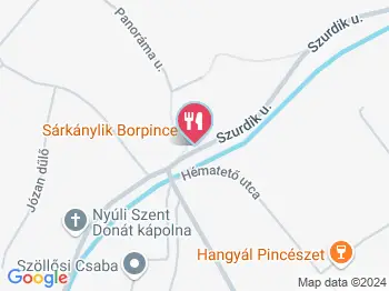 Sárkánylik Borospince Nyúl a térképen