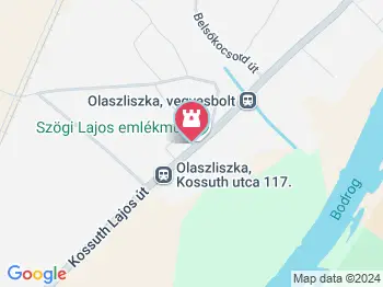 Szögi Lajos emlékmű Olaszliszka a térképen