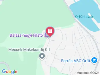 Balázs-hegyi kilátó Orfű a térképen