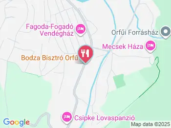 Bodza Bisztó Orfű a térképen