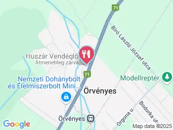 Huszár Vendéglő Örvényes a térképen