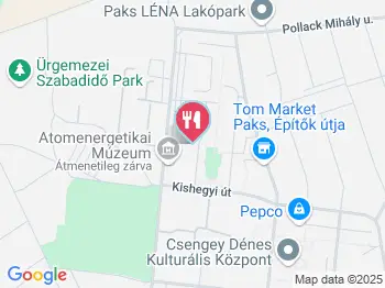 Fenyves Söröző Paks a térképen