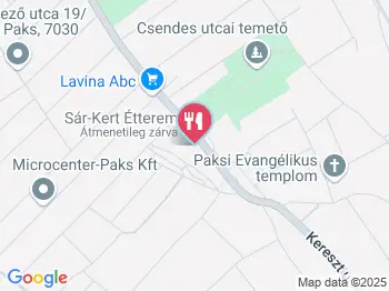 Sár-Kert Étterem Paks a térképen