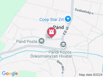 Korsós lány Pánd a térképen