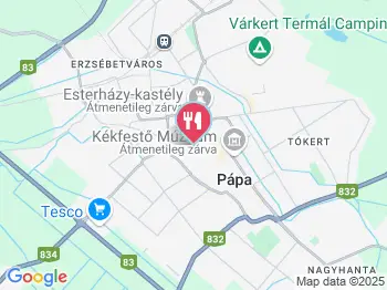 Aranykalász étterem, Arena cafe Pápa a térképen