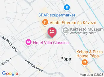 Caesar Panzió Pápa a térképen