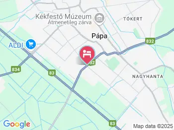 Erkel Panzió Pápa a térképen