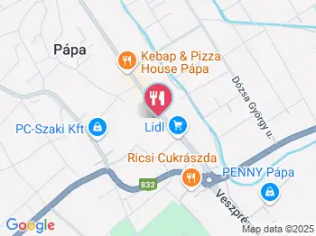 Gólyafészek Vendéglő Pápa a térképen