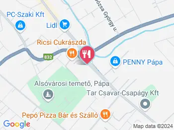 Kabasi pékség Pápa a térképen