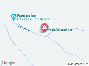 Andrási malom Pápateszér a térképen