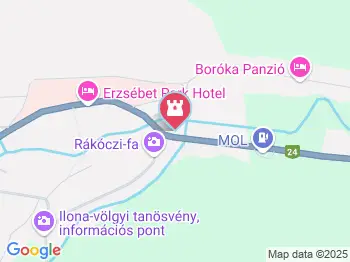 Rákóczi-emlékpark, Rákóczi fája Parád a térképen