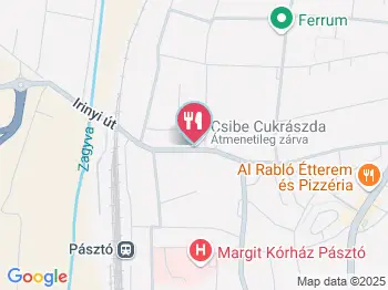 Csibe Cukrászda - Baross Gábor utca Pásztó a térképen