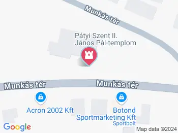 Szent II. János Pál pápa templom Páty a térképen