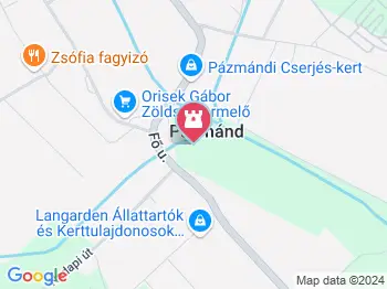 Hősi emlékmű és zászló Pázmánd a térképen