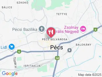 Aranyhajó Fogadó étterme Pécs a térképen