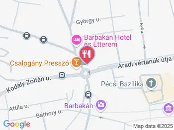 Barbakán Étterem Pécs a térképen