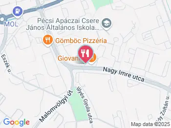 Giovanni Pizzéria Pécs a térképen