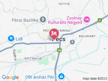 Hotel Central Pécs a térképen
