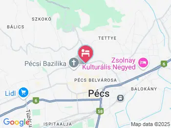 Sándor Hotel Pécs a térképen