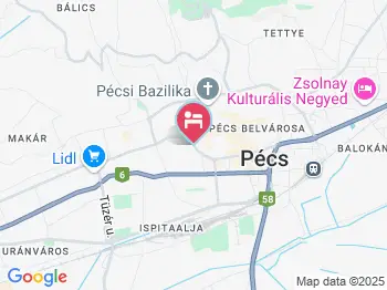 Hotel Pátria Pécs a térképen