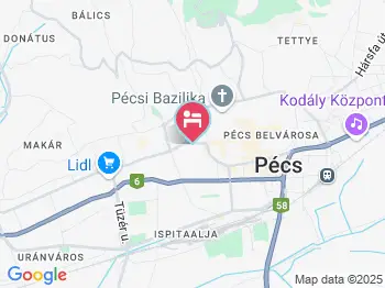 Hungária Apartmanház Pécs a térképen