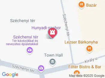 Hunyadi-szobor Pécs a térképen