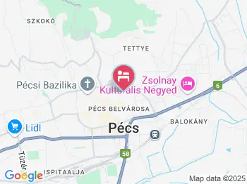 Kolpingház Pécs a térképen