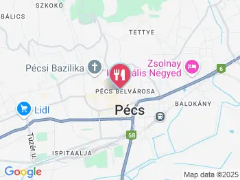 Korhely Étterem-Pub Pécs a térképen