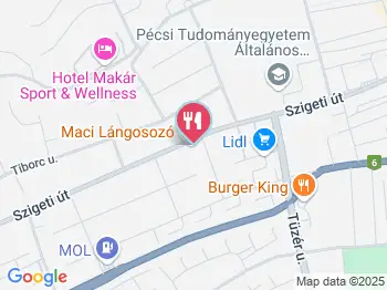Maci Lángosozó Pécs a térképen