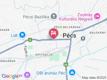 Napraforgó Wellness Panzió Pécs a térképen