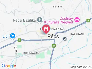 Oliva Étterem Pécs a térképen