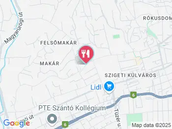 Pécsi Vadásztanya Vendéglő Pécs a térképen