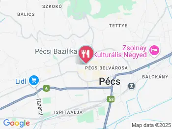 Pezsgőház Étterem Pécs a térképen