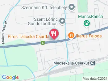 Piros Talicska Csárda Pécs a térképen