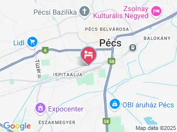 Szabadság 56 szálláshely Pécs a térképen