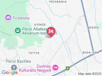 Szamárkút Panzió Pécs a térképen