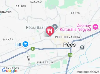 Szinbád Étterem Pécs a térképen