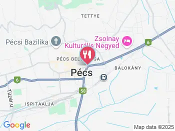 Vörös Ökör Étterem Pécs a térképen