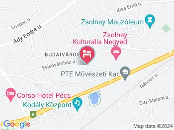 Vulkán Wellness Panzió Pécs a térképen