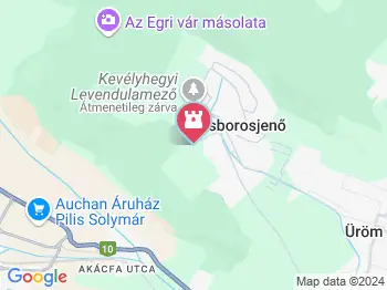 Kevélyhegyi levendulamező Pilisborosjenő a térképen