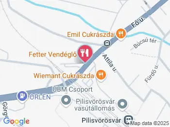 Fetter Vendéglő Pilisvörösvár a térképen