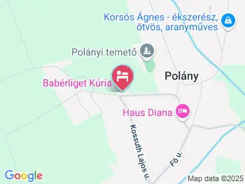 Babérliget Kúria Polány a térképen