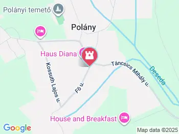 Harangtorony Polány a térképen