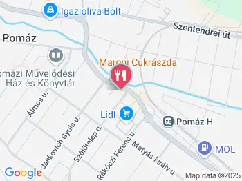 Dardi Pékség - József Attila utca Pomáz a térképen